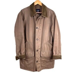 VTG 90s Gap Chore Coat Men M Brown Duck Canvas Barn Corduroy Collar Field Jacket